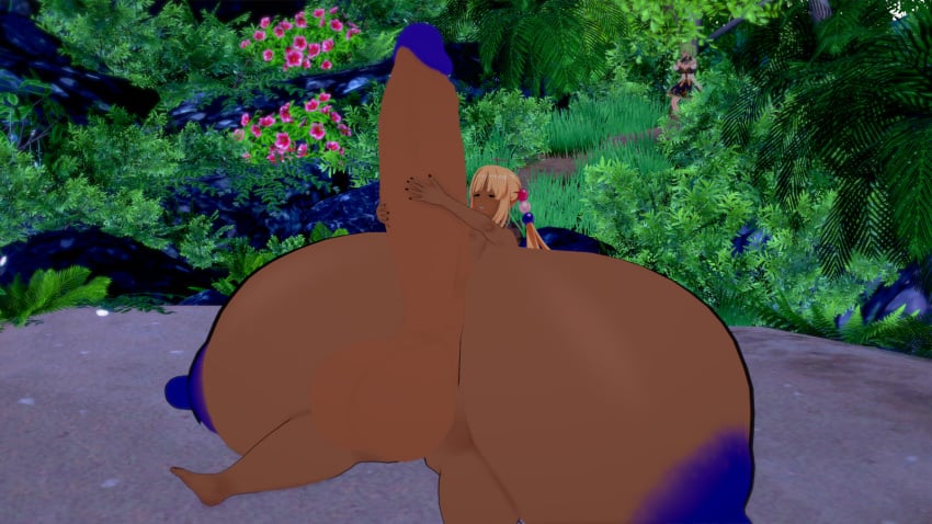 beach being_watched ceres_fauna futanari hololive hyper_breasts hyper_penis koikatsu night pullthetriggeryoubitch tagme thick_thighs tsukumo_sana
