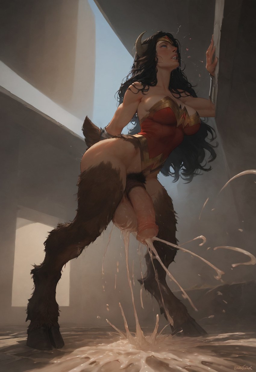 ai_generated clothing corset cum cumming dalan063 dc_comics fingering futanari hooves horns horsecock masturbation partially_clothed satyr transformation wonder_woman wonder_woman_(series)