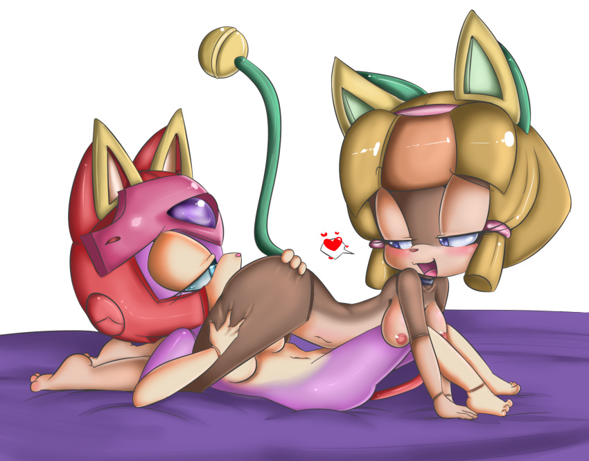 2girls anthro breasts brown_fur cunnilingus domestic_cat felid feline felis female female_only francine_manx fur furry hearlesssoul heart helmet mammal nipples nude oral oral_sex pink_fur polly_esther samurai_pizza_cats sex short_hair vaginal_penetration yuri