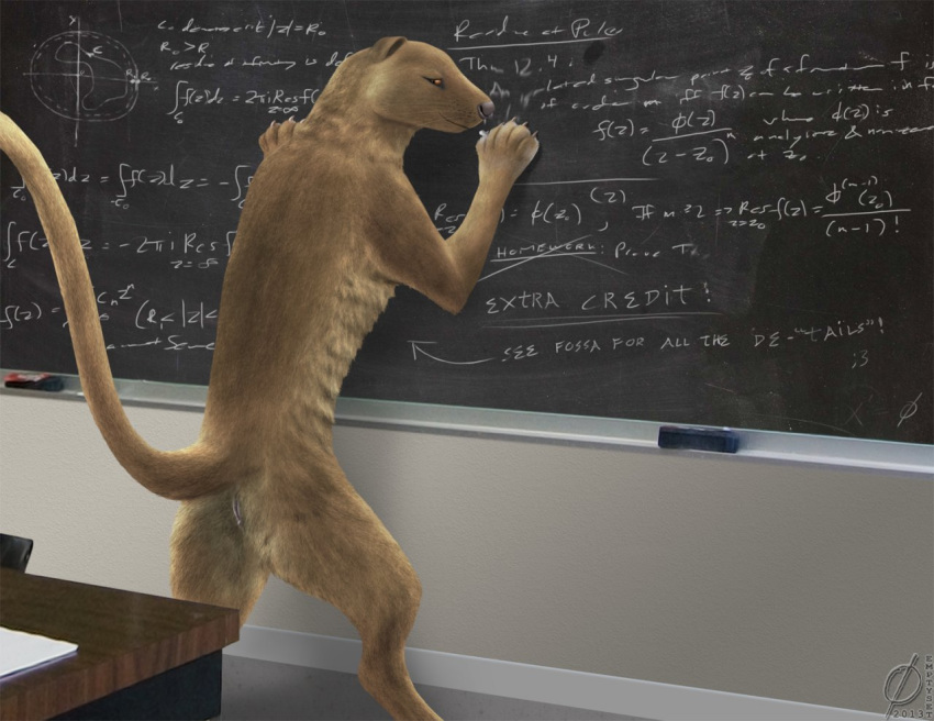 2013 chalkboard classroom clitoris emptyset feral fossa pussy solo tan_fur