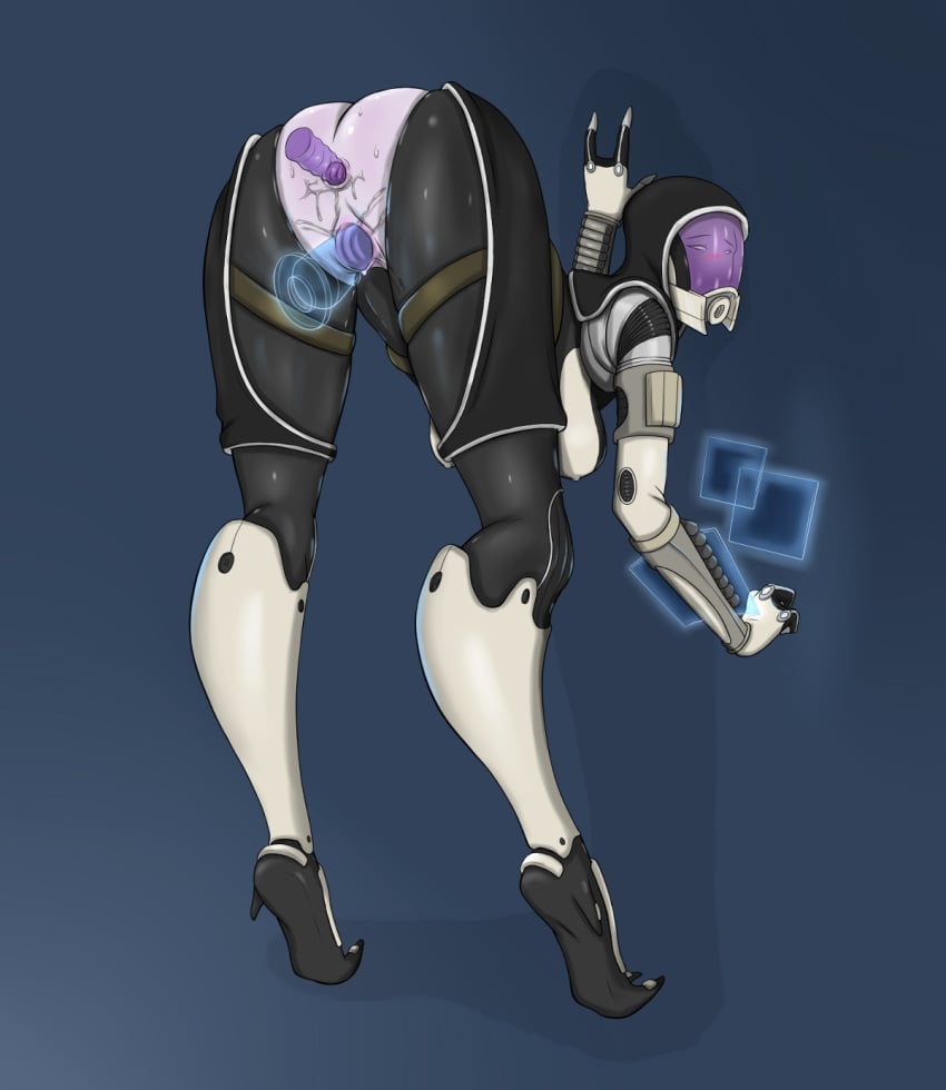 bent_over darkdragoon daro'xen_vas_moreh female mass_effect mass_effect_2 quarian suit