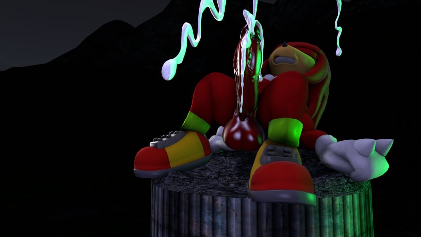 3d 3d_(artwork) anthro balls cum cumshot echidna erection knuckles_the_echidna male neotaurus nude orgasm penis solo sonic_(series)