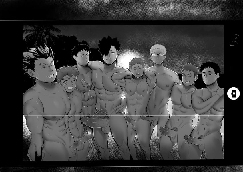 akaashi_keiji beach_volleyball blush bokuto_koutarou boner commission greyscale group_picture haikyuu!! haikyuu_timeskip hard_cock hinata_shoyou huge_cock ibarakidoujin_(artist) komi_haruki nudism nudist nudist_beach penis_size_difference precum precum_drip public_nudity rio_de_janeiro sarukui_yamato selfie shoyo_hinata small_penis tsukishima_kei volleyball yaku_morisuke yaoi