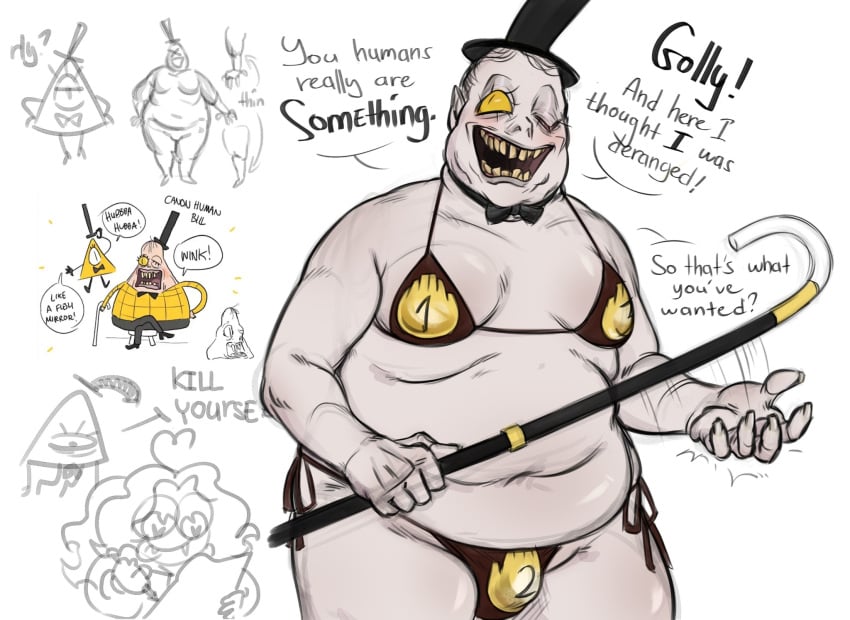 1boy bikini bill_cipher canon_human_bill chubby dilf gijinka gravity_falls human_bill humanization humanized male male_only nightmare_husbando old_man older_male one_eye_closed overweight overweight_male solo_male twink_death yellow_sclera yellow_teeth zalupacherv