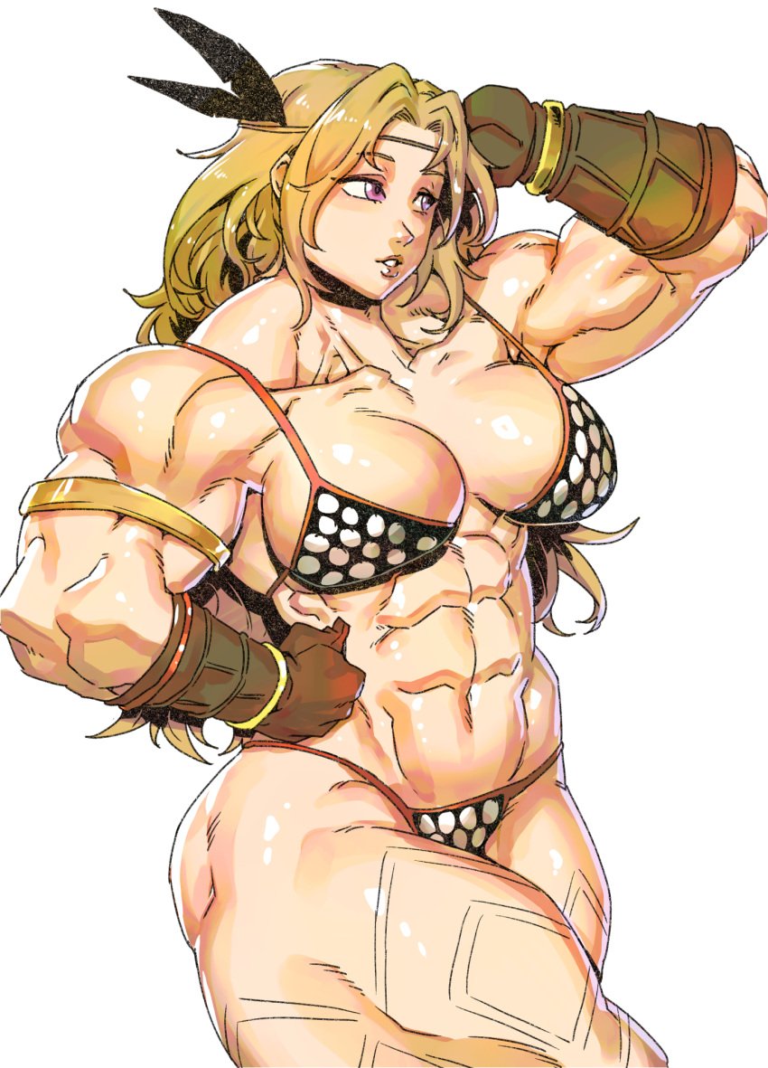 abs amazon_(dragon's_crown) athletic_female dragon's_crown long_hair minew muscular_arms muscular_female muscular_thighs