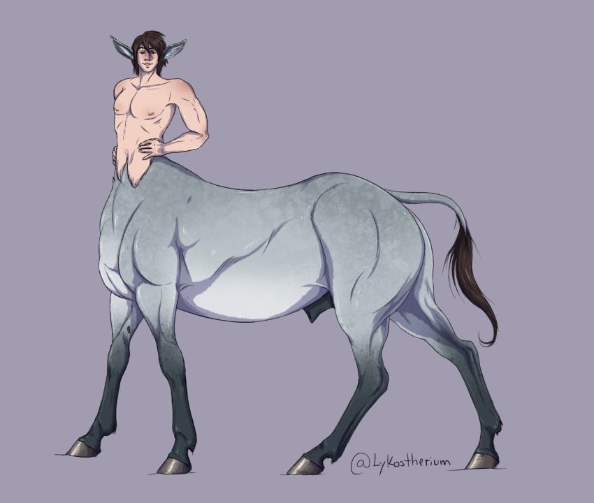 balls centaur donkey donkey_taur lykostherium male male_only nude penis sheath solo solo_male taur