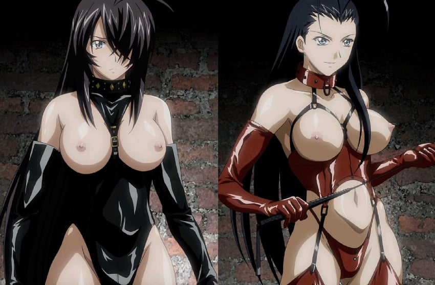 bondage black_hair breasts cap collar dominatrix elbow_gloves gloves harness huge_breasts ikkitousen ikkitousen_great_guardians kakouen_myousai kan'u_unchou kanu_unchou latex red_leather screencap thighhighs whip