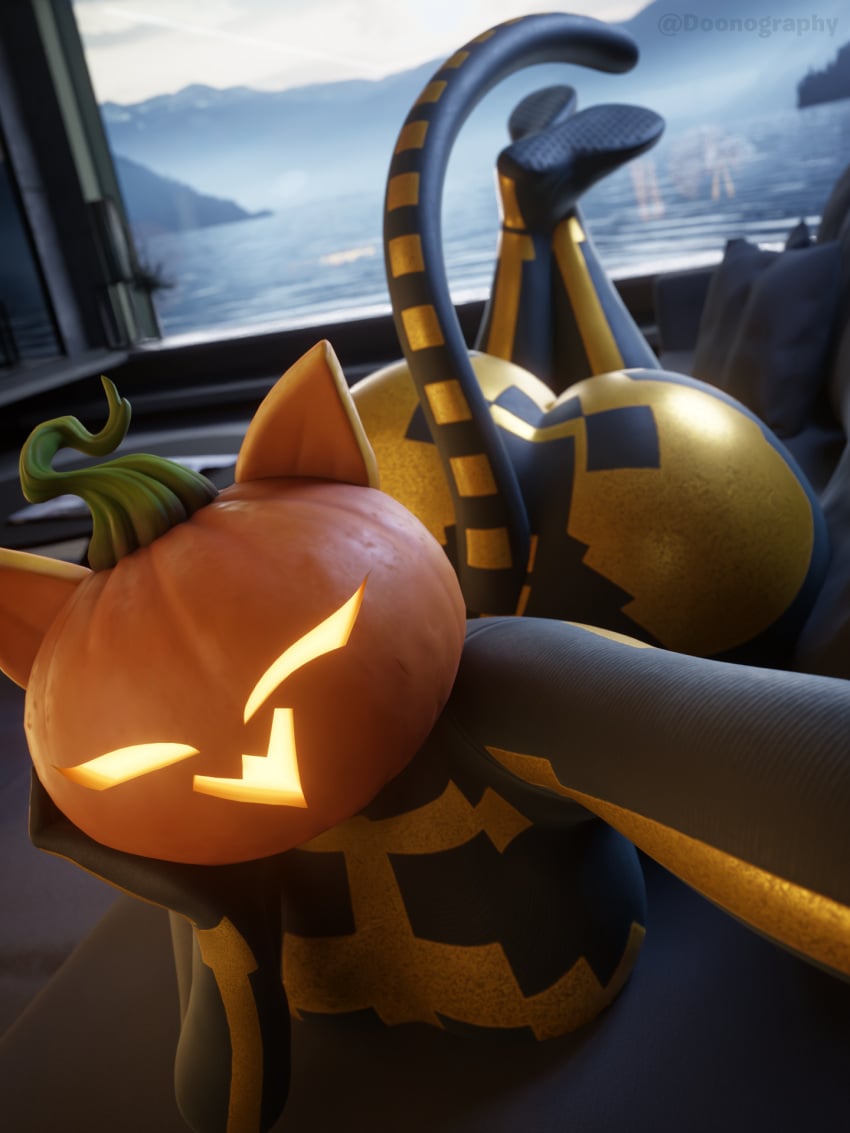 1female 3d background big_ass big_breasts blender_(software) bubble_butt butt butt_focus cat_ears cat_girl catgirl doonography female female_focus female_only fortnite fortnite:_battle_royale girl huge_ass laying_down laying_on_stomach looking_at_viewer pov pumpkin pumpkin_head selfie spice_(fortnite)
