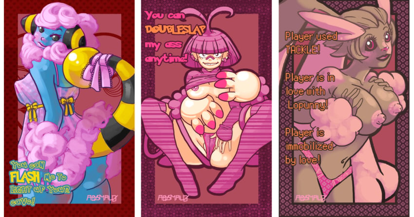 abysmal0 ambipom anthro blush breasts caprine female flaaffy holidays lagomorph lingerie lopunny nintendo pokemon pokemon_(species) pokemorph rabbit sheep tail_hand valentine's_day video_games