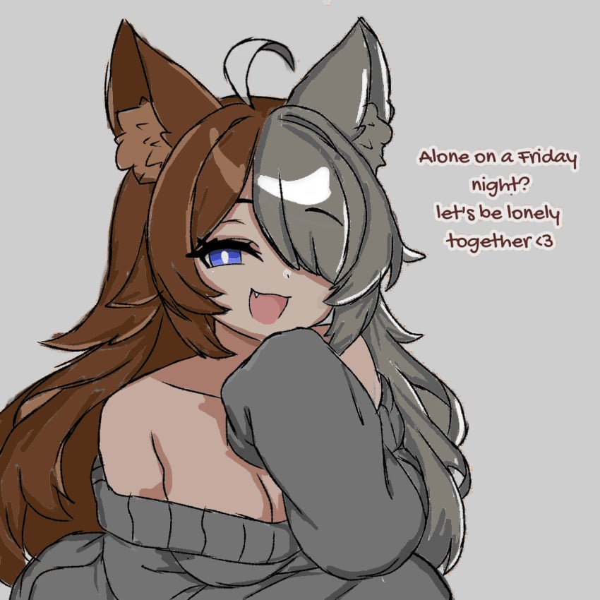 ciblesgd cleavage colored dialogue fully_clothed leaning_forward text two_tone_hair virtual_youtuber youtube youtuber