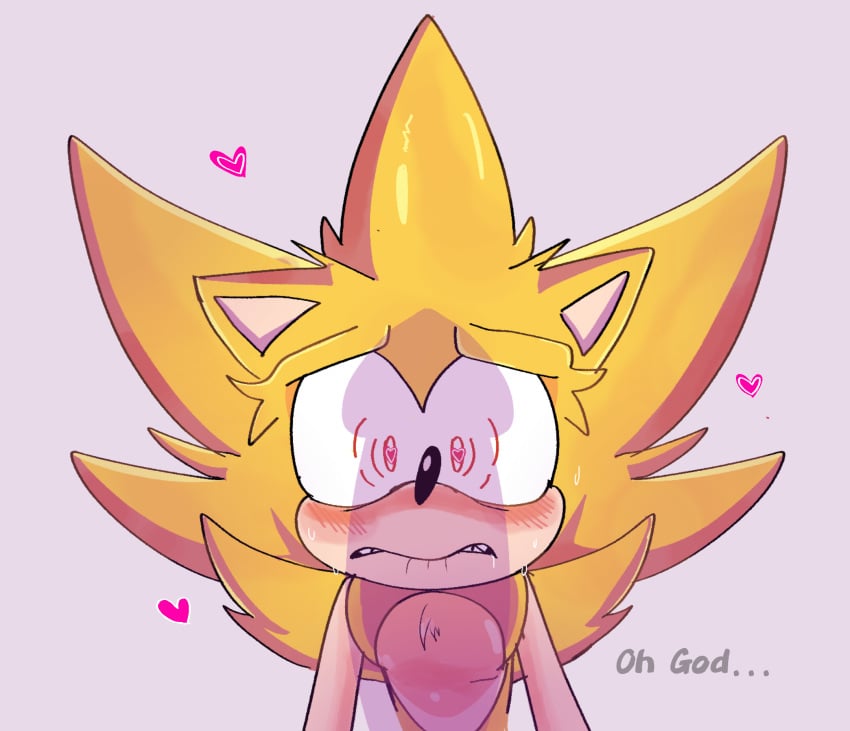 ankifun big_penis biting_lip biting_own_lip blush english_text excited fleetway_comics fleetway_sonic_(character) fleetway_super_sonic gay heart heart-shaped_pupils huge_cock looking_at_viewer male penis penis_awe penis_shadow questionable_consent sonic_(series) sonic_the_hedgehog sonic_the_hedgehog_(series) standing sweat yellow_body