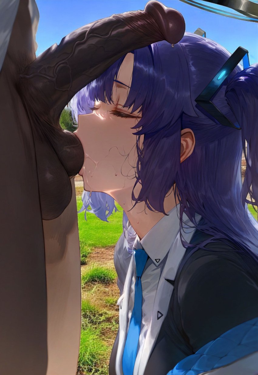 ai_generated anal anal_sex ass ass_focus ass_grab ass_up big_ass big_balls big_breasts big_butt big_penis blowjob blowjob_face blowjob_pov blue_archive blue_eyes blue_hair doggy_style fellatio grabbing grabbing_ass mikayori ponytail pussy sex sex_from_behind sucking sucking_penis yuuka_(blue_archive)