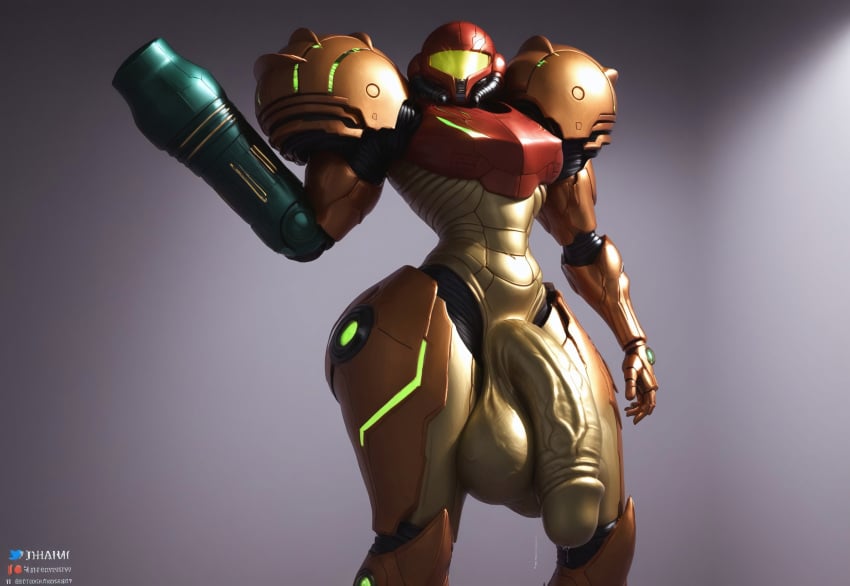 ai_generated armor civitai fully_clothed futa_only futanari hi_res highres huge_balls huge_cock large_balls large_penis massive_penis metroid power_armor power_suit samus_aran veiny_penis video_game video_game_character video_game_franchise