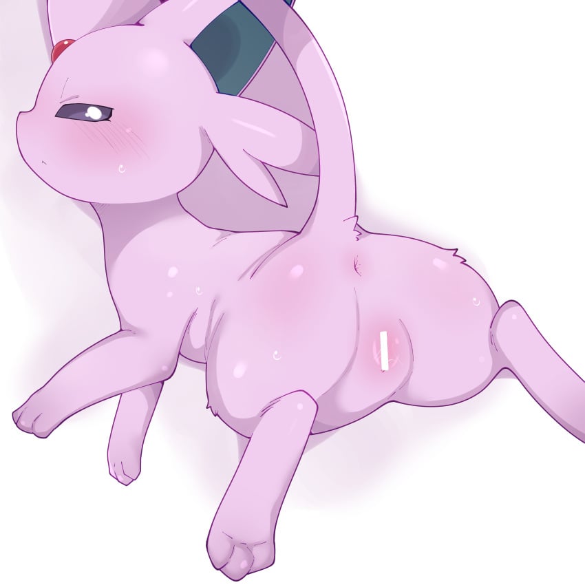 2024 3_toes absurd_res anus ass blush blush_lines bodily_fluids censored colored digital_media_(artwork) eeveelution espeon feet felid feline female female_feral feral forehead_gem full-length_portrait fur gem generation_2_pokemon genital_fluids genitals glistening glistening_body glistening_fur grey_inner_ear hi_res himimi innie_pussy kemono looking_at_viewer looking_back looking_back_at_viewer mammal monotone_body monotone_fur monotone_tail nintendo pink_anus pink_body pink_ears pink_fur pink_tail pokemon pokemon_(species) portrait presenting presenting_hindquarters purple_sclera pussy quadruped raised_tail rear_view shaded solo tail three-quarter_view toes vaginal_fluids white_eyes