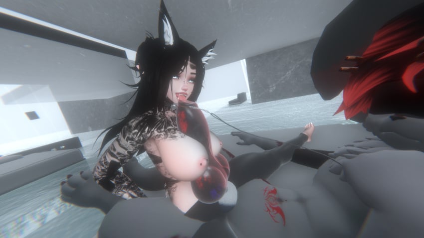 bondage collar furry furry_on_human knot leash leash_pull slave tagme tip_sucking vrchat