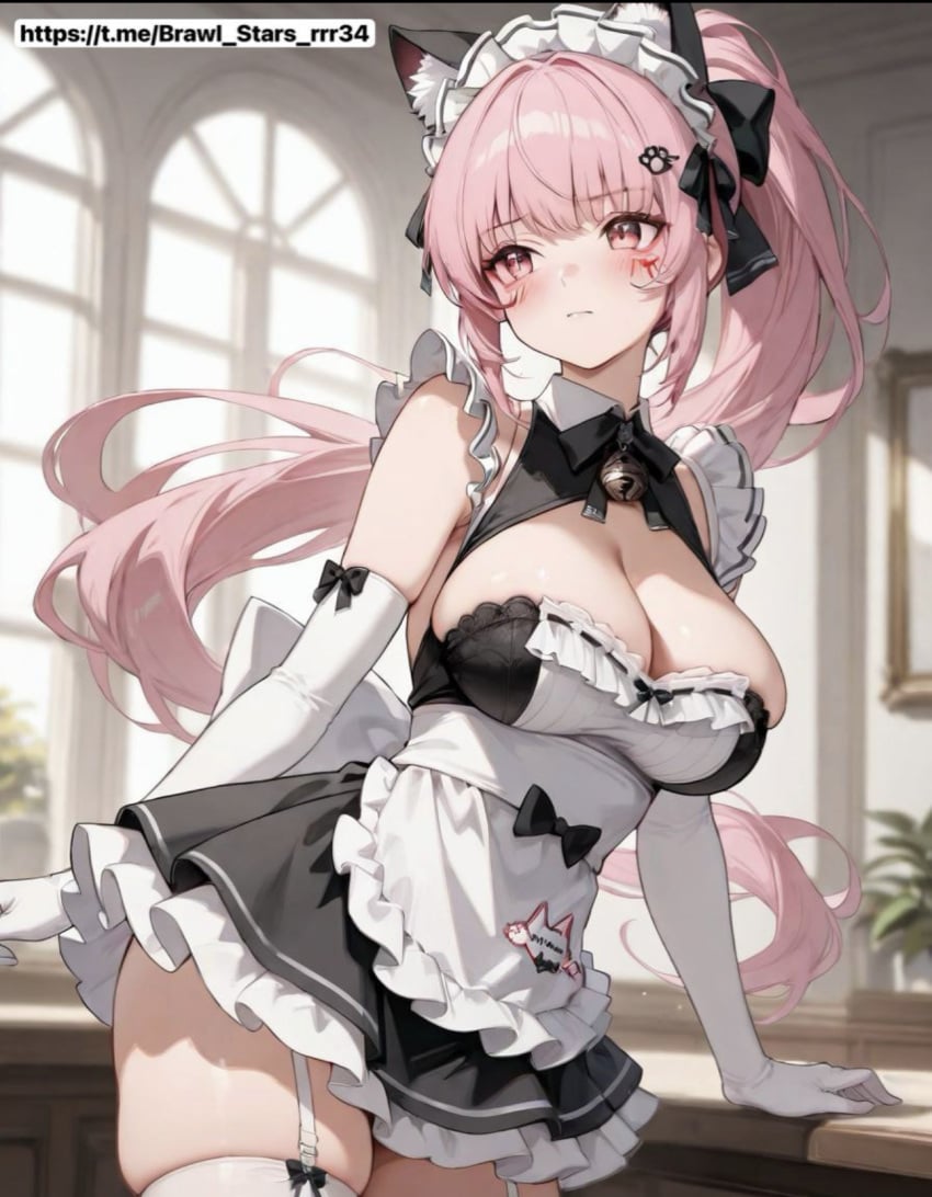 ai_generated brawl_stars janet_(brawl_stars) maid_uniform