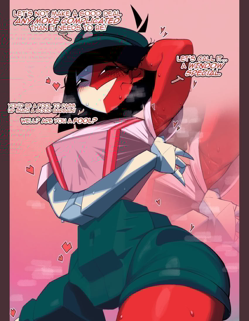 1girls armpits ass ass big_ass big_breasts big_thighs black_hair breasts dialogue ena ena_(dream_bbq) ena_(series) female female_focus female_only gigantic_thighs huge_thighs krekk0v large_breasts short_hair sweat sweatdrop sweating tagme text thick_thighs thighs