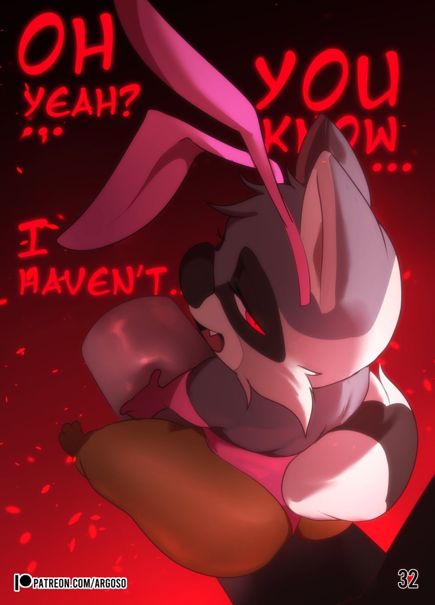 2025 absurd_res ann_coon_(hgoldenbell) anthro anthro_on_anthro argosornstein big_penis black_body black_fur black_nose bovid bovine bunny_costume cattle clothed clothed_anthro clothed_female clothing comic costume dialogue duo english_text erection fake_ears fake_rabbit_ears fangs female fur genitals grey_body grey_fur hercules_(argosornstein) hi_res huge_cock larger_male male male/female mammal markings open_mouth open_smile penis procyonid raccoon ring_(marking) ringed_tail size_difference smaller_female smile speech_bubble straddling striped_markings striped_tail stripes tail tail_markings teeth text tongue topless url