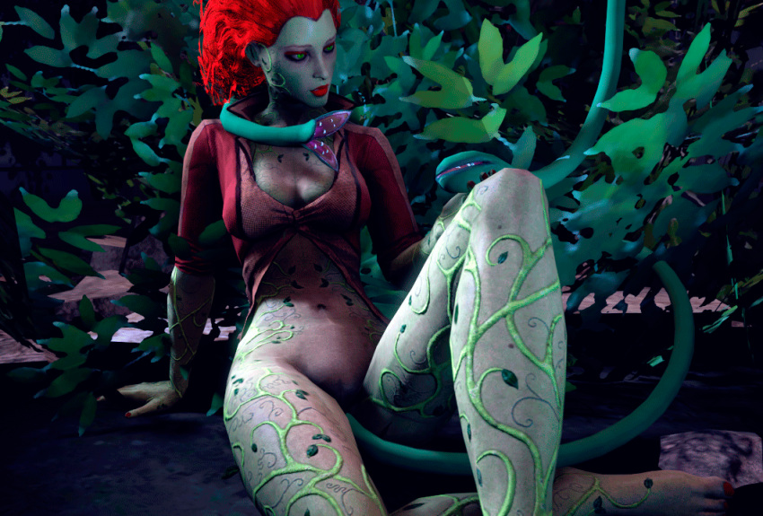 3d andreygovno animated batman:_arkham_city batman_(series) breasts dc dc_comics female green-skinned_female green_eyes green_skin leaf legs lips long_hair nail_polish pamela_isley poison_ivy poison_ivy_(arkham) poison_ivy_(arkham_city) red_hair rocksteady_studios sex solo source_filmmaker tattoo tentacle_sex tentacles vaginal_penetration