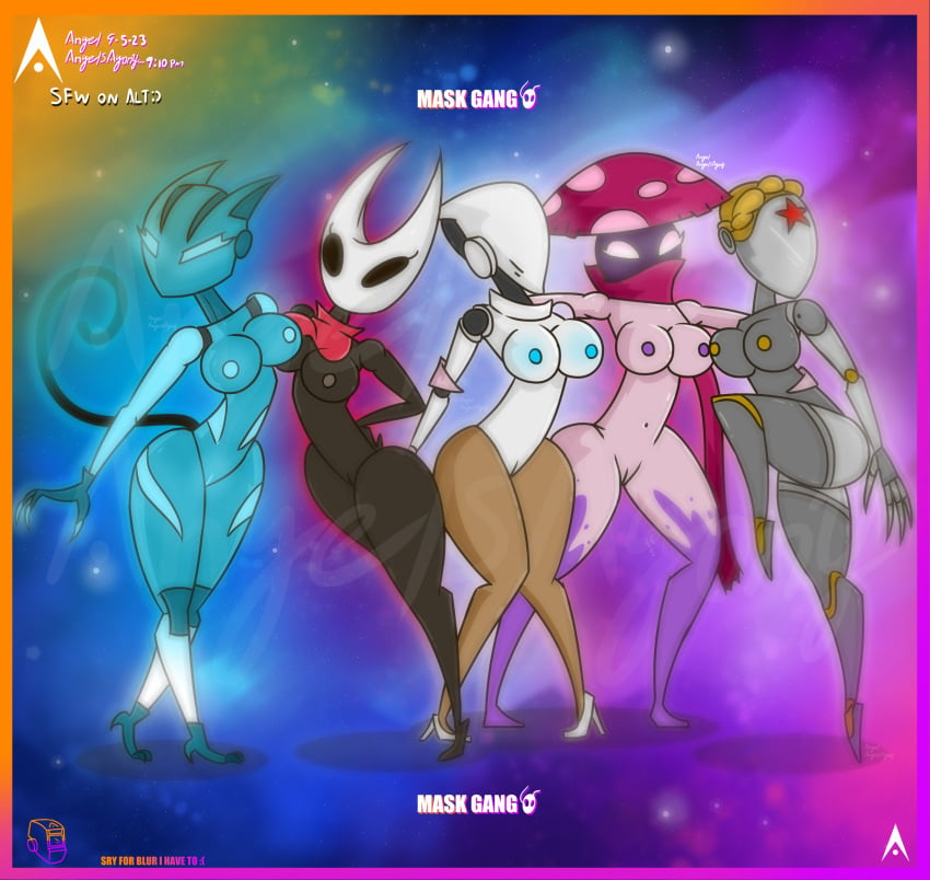 agonywelds anthro arms_behind_back arms_on_waist atomic_heart big_breasts breasts cat_ears cat_tail claws cosmic_background dress fortnite glow glowing_eyes haydee haydee_(game) high_heels hollow_knight hornet_(hollow_knight) lynx_(fortnite) mushroom night_cap_(pvz:bfn) nipples nude plant plants_vs_zombies pussy robot robot_girl space star the_twins_(atomic_heart) thick_ass thick_thighs thighs vagina