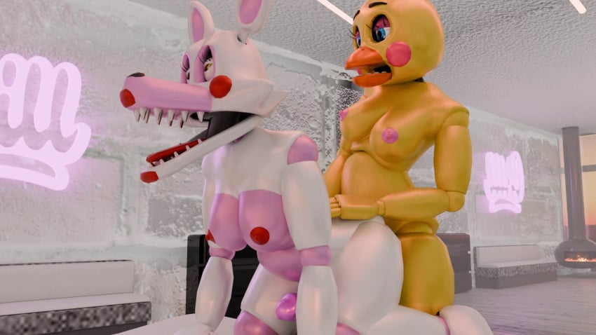 2futas 3d doggy_style five_nights_at_freddy&#039;s five_nights_at_freddy&#039;s_2 futa_on_futa futanari mangle_(fnaf) penetration toy_chica_(fnaf) vaginal_penetration