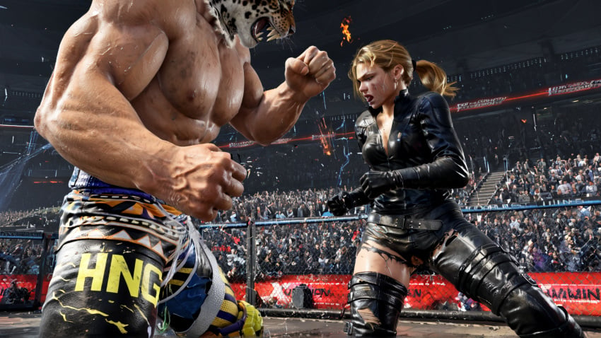 ai_generated king_(tekken) namco nina_williams stable_diffusion street_fighter_x_tekken tekken tekken_2 tekken_3 tekken_4 tekken_5 tekken_5_dark_resurrection tekken_6 tekken_7 tekken_8 tekken_bloodline tekken_tag_tournament tekken_tag_tournament_2 wrestling_ring