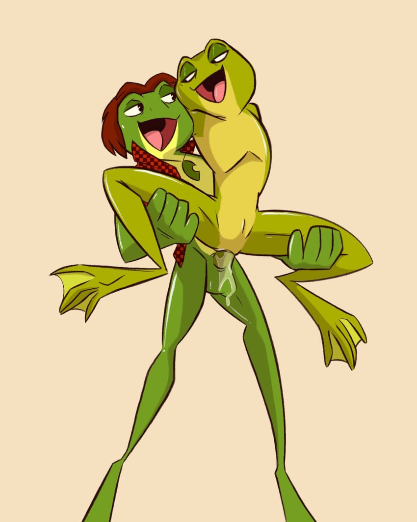 2024 amphibian anthro anthro_on_anthro anthro_penetrated anthro_penetrating anthro_penetrating_anthro balls bottomless bottomless_male canon_x_oc clothed clothing disney duo feet female female_penetrated flat_chested fluttershythekind frog front_view genitals green_body hi_res intraspecies jewelry looking_pleasured male male/female male_penetrating male_penetrating_female membrane_(anatomy) necklace non-mammal_balls nude nude_female open_clothing open_mouth open_shirt open_smile open_topwear penetration penile penile_penetration penis penis_in_pussy princess_tiana pussy reverse_stand_and_carry_position semi-anthro sex shirt smile standing standing_sex the_princess_and_the_frog toes topwear vaginal_penetration vaginal_penetration webbed_feet