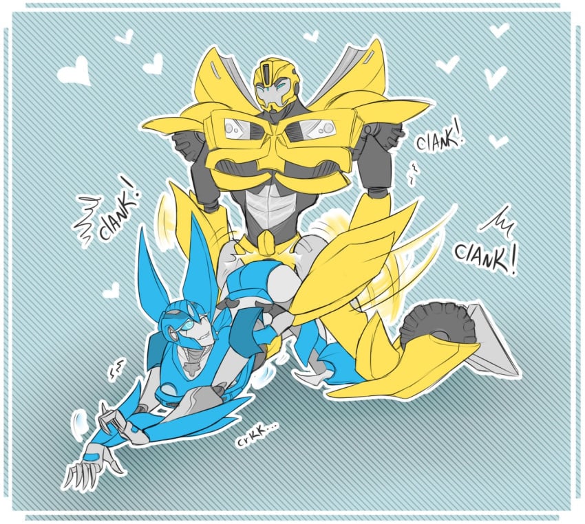 biting_lip bumblebee bumblebee_(transformers) doggy_style fan_character female male mecha penetration robot transformers