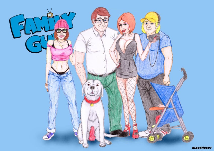 animal_genitalia blackheart_(artist) brian_griffin chris_griffin erection erection_under_clothes family_guy female human lois_griffin male meg_griffin peter_griffin stewie_griffin stroller