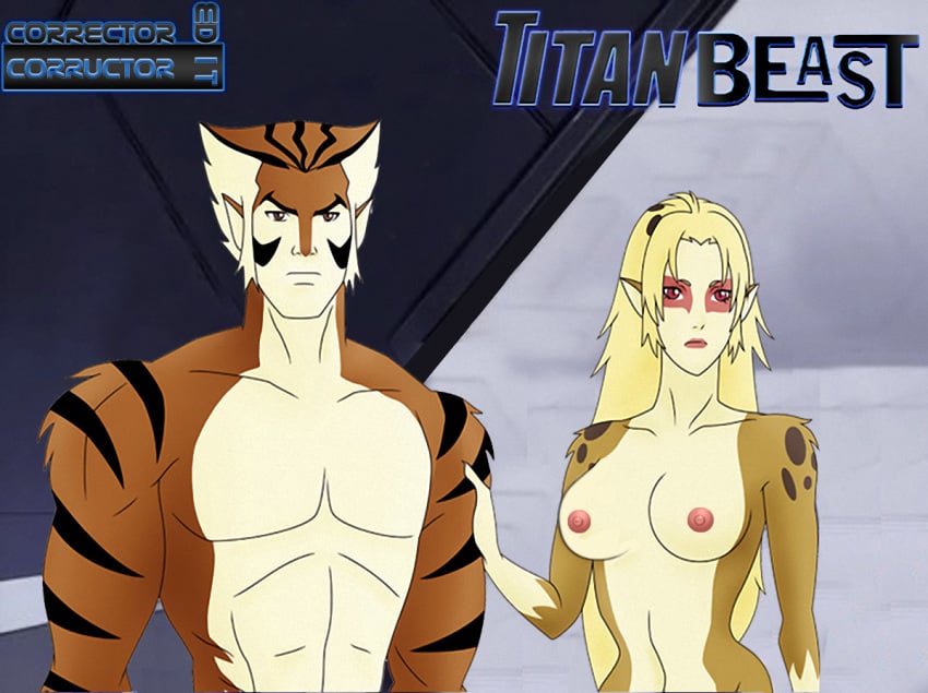 1boy 1girls cheetara corrector-corructor female male thundercats thundercats_2011 titan_beast tygra