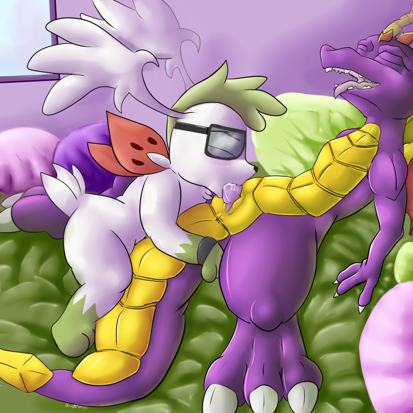 color crossover dragon fur furry gs-fox interspecies male pokemon pokemon_(species) shaymin spyro spyro_the_dragon