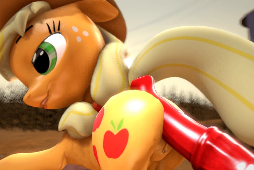 3d animated applejack_(mlp) buttjob female fishimira friendship_is_magic hair_on_head male my_little_pony outercourse penis pussy source_filmmaker straight