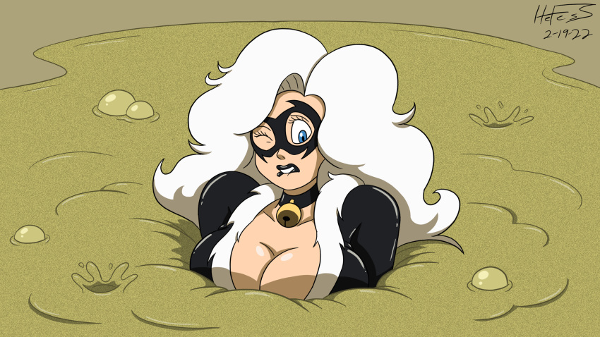 black_cat_(marvel) felicia_hardy female female_only hefess marvel marvel_comics quicksand solo spider-man_(series) weird white_hair white_skin