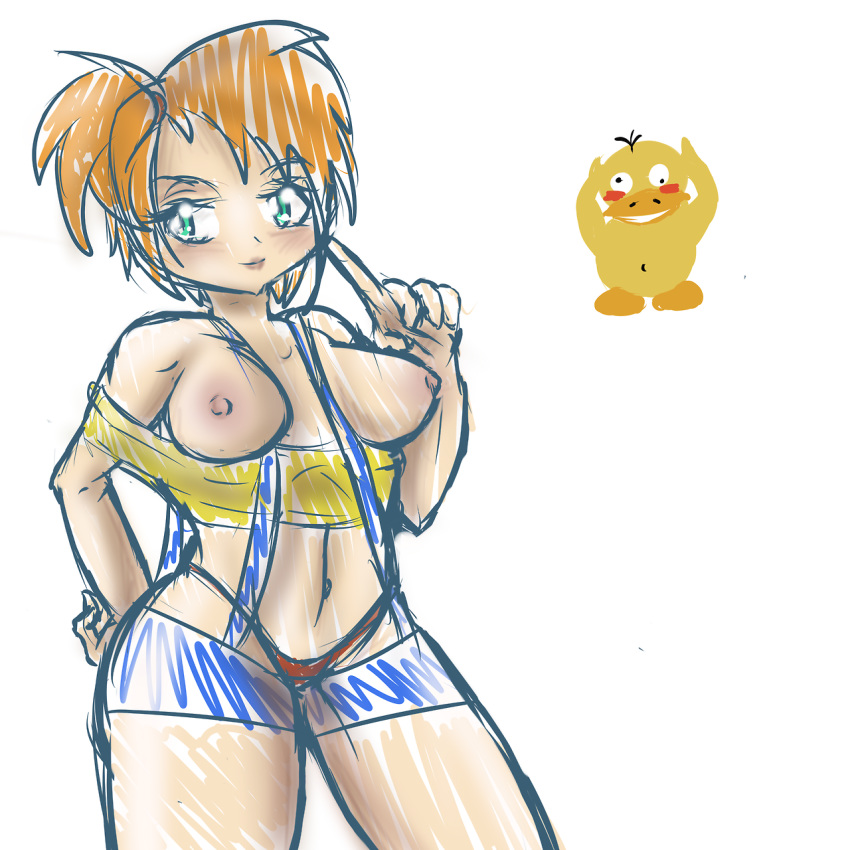 human human_only kasumi_(pokemon) nintendo pokemon psyduck suddenhack tagme