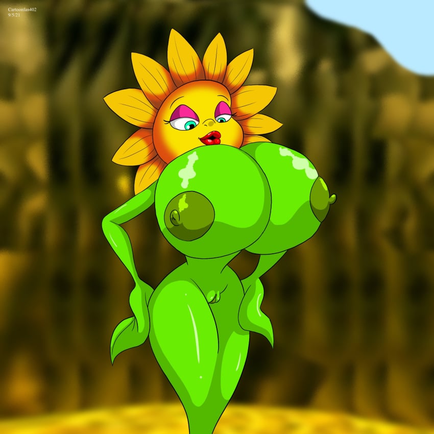 1girls anthro areola areolae big_breasts big_nipples cartoonfan402 conker's_bad_fur_day flower flower_girl green_skin hips miss_sunflower nipples plant plant_girl rareware sunflower sunflower_(cbfd) sunflower_(conker's_bad_fur_day) thick_ass thick_hips thick_thighs thighs