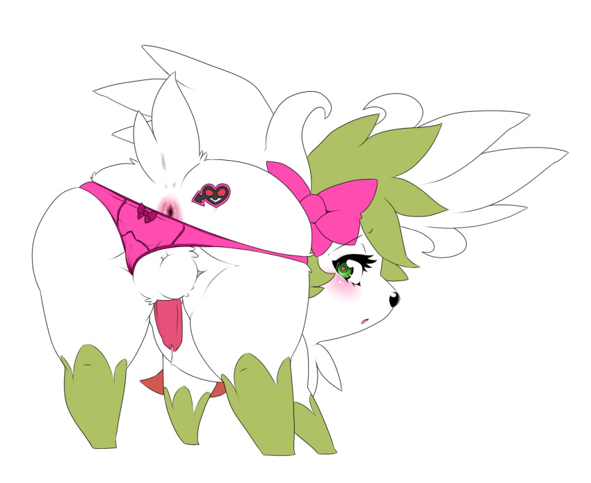 back_view color darthsaburou fur furry male male_only nintendo penis pokemon pokemon_(species) shaymin solo testicles