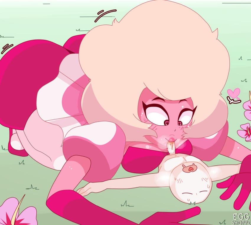 1boy 1boy1girl 1girls anon cartoon_network diamond_(gem) diamond_authority drooling eggshoppe fellatio female femdom gem_(species) giantess giantess_fellatio heart_shaped_tongue interspecies mini_giantess oral pink_diamond_(steven_universe) size_difference steven_universe