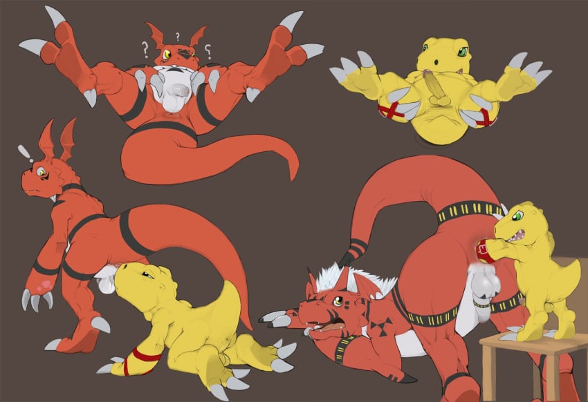 agumon digimon erection fisting furry furry_only gay growlmon guilmon male male/male male_only narse yaoi