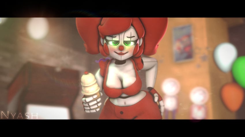 1girls 3d 3d_(artwork) circus_baby circus_baby_(fnaf) clown_girl five_nights_at_freddy's five_nights_at_freddy's:_sister_location fnaf green_eyes red_eyes robot_girl sfm solo_female summer_of_87_baby