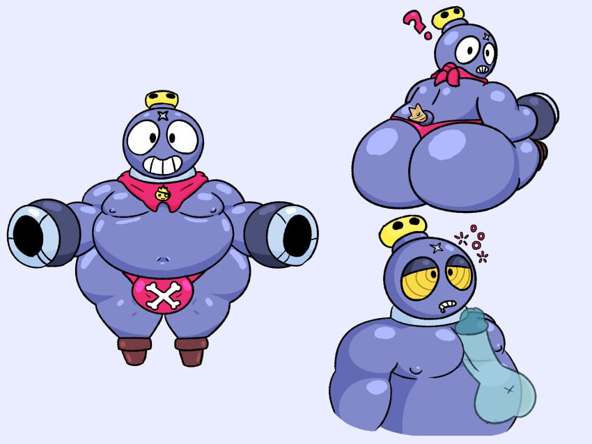 ass brawl_stars fat fat_ass gay hypnosis large_ass male male_only moobjob robot shortstack thong tick_(brawl_stars)