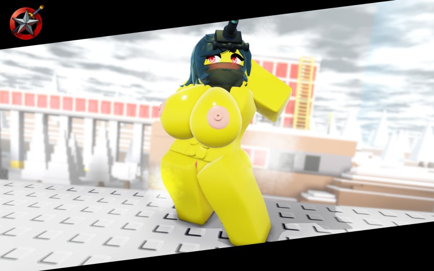 1girls 3d :3 big_breasts breasts combat_initiation female genderswap_(mtf) gijinka2 mark_(combat_initiation) nipples nude outrageous_mark_(combat_initiation) outside pussy roblox roblox_game robloxian self_upload tagme thighs yellow_skin