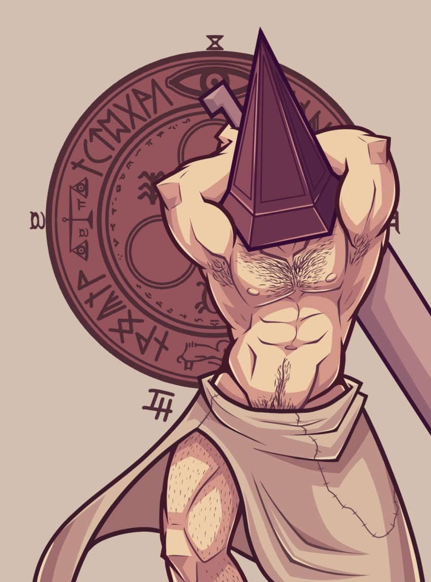 abs armpit_hair bara biceps hufpup male male_nipples male_only male_pubic_hair manly muscular_male nipples pecs pyramid_head silent_hill silent_hill_2 sydebernz