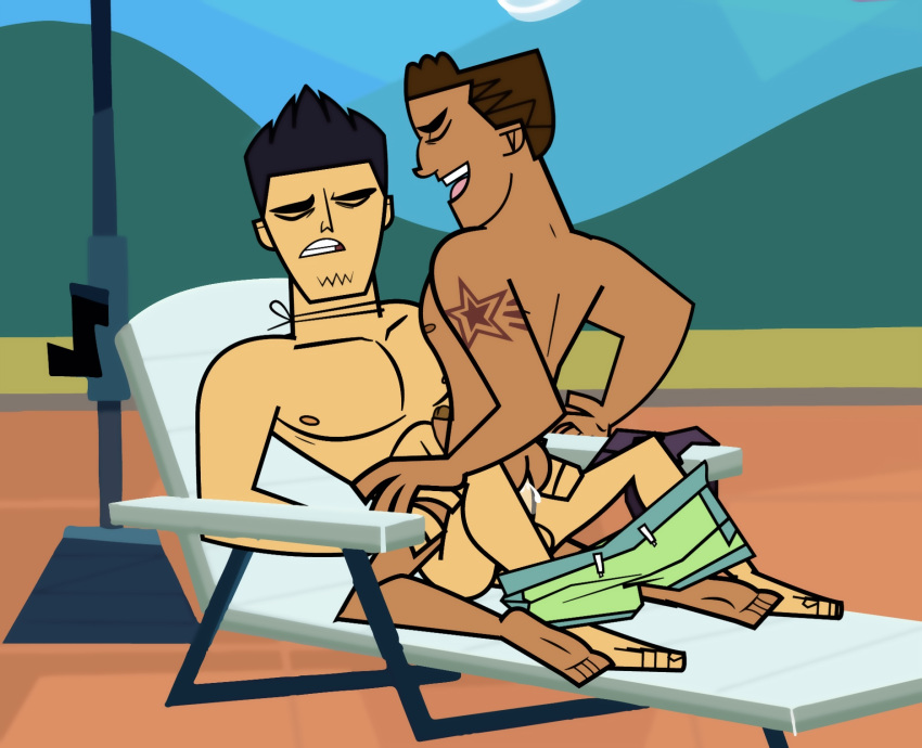 accurate_art_style anal brody_(tdi) dark-skinned_male dark_skin devin_(tdi) gay gay_anal human human_only light-skinned_male light_skin male male_focus male_only tdda19 total_drama_island