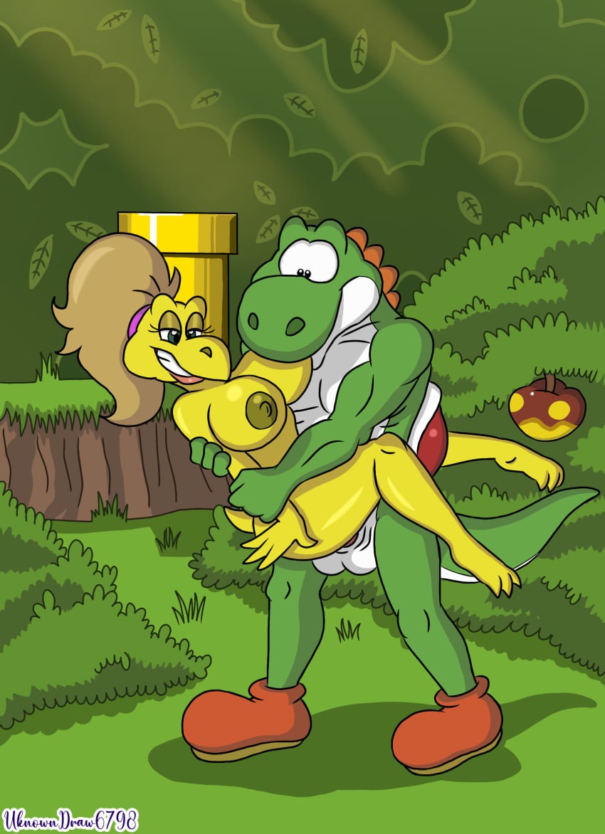 1boy 1girls breast_play breast_sucking breasts female green_yoshi hi_res koopa koopa_troopa koopie_koo male mario_(series) nintendo paper_mario paper_mario:_the_thousand_year_door scalie sex sucking super_mario_world unknowndraw6798 yoshi yoshi_(character)