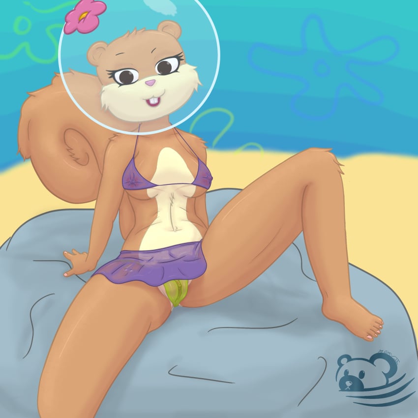 1:1 absurd_res anthro big_breasts bikini_thong bottomwear bra breasts clothing feet female genitals hi_res k-cxvii mammal miniskirt nickelodeon nipples pussy rodent sandy_cheeks sciurid skirt solo spongebob_squarepants squirrel_tail swimwear tree_squirrel underwear wet wet_clothing