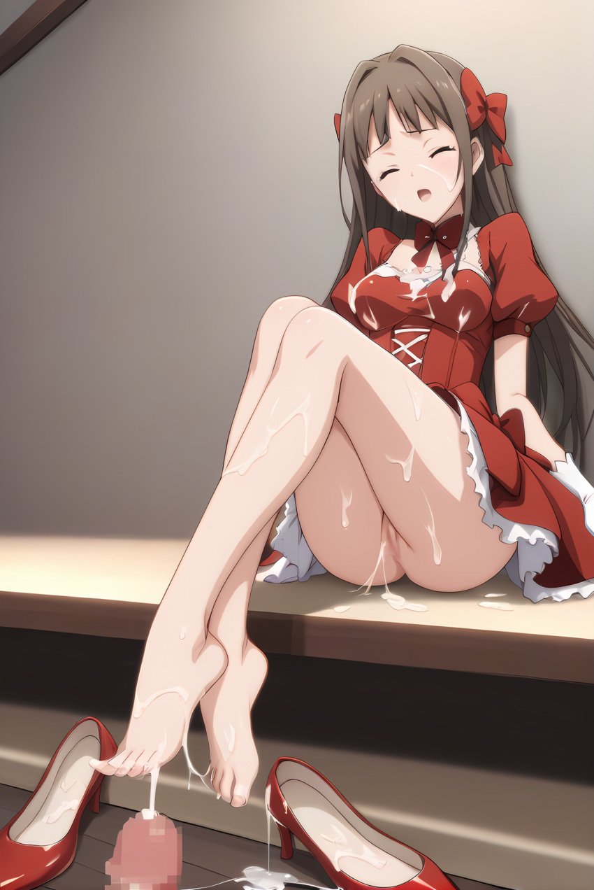 after_footjob ai_generated blue_eyes breasts brown_hair bukkake censored civitai civitai_lora covered_in_cum cum cum_in_footwear cum_in_shoes cum_on_clothes cum_on_feet cum_on_legs exposed exposed_pussy feet female hairbow high_heels kudou_asuka long_hair medium_breasts mondaiji_tachi_ga_isekai_kara_kuru_sou_desu_yo? nipples nude penis pony pony_diffusion_6 pony_diffusion_xl problem_children_are_coming_from_another_world pussy redair_bow sdxl skinny solo stable_diffusion toes twin_braids