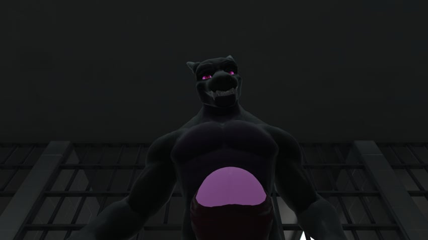 big_penis dragon ender_dragon erect_penis erection flaccid furry glowing_genitalia hi_res jail jail_cell male male_only muscular muscular_male penis scalie smug solo vrchat vrchat_avatar