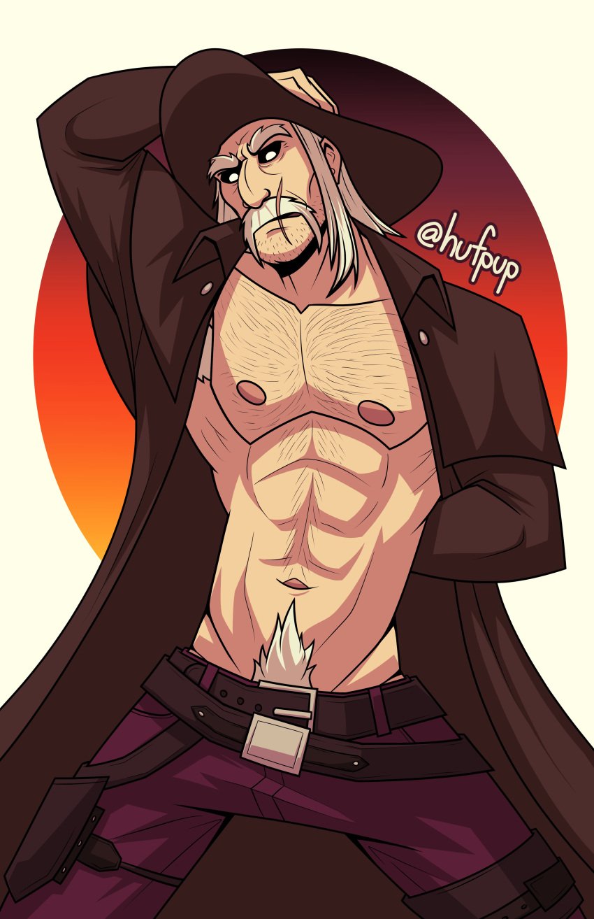 abs armpit_hair bara biceps clothing daddy dbd dead_by_daylight dilf hufpup male male_nipples male_only male_pubic_hair manly mature_male moustache muscular_male nipples pecs sydebernz the_deathslinger