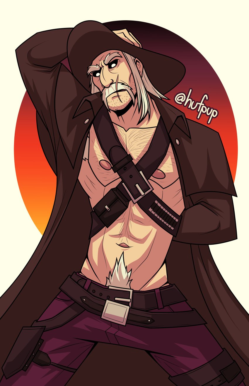 abs armpit_hair bara biceps clothing daddy dbd dead_by_daylight dilf hufpup male male_nipples male_only male_pubic_hair manly mature_male moustache muscular_male nipples pecs sydebernz the_deathslinger