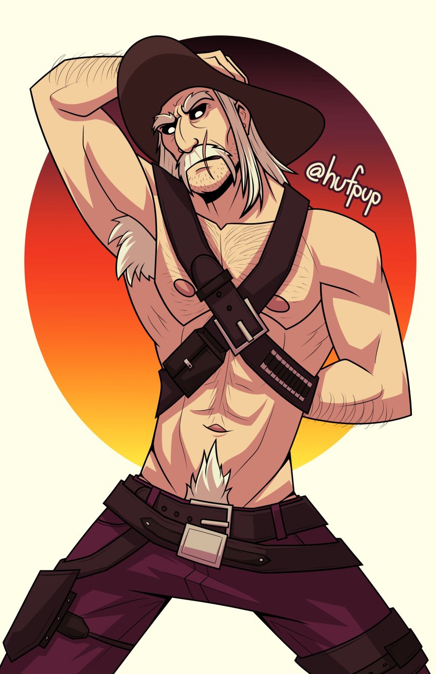 abs armpit_hair bara biceps clothing daddy dbd dead_by_daylight dilf hufpup male male_nipples male_only male_pubic_hair manly mature_male moustache muscular_male nipples pecs sydebernz the_deathslinger